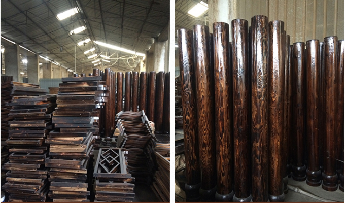 Πεύκο Sylvestris κινεζικό ξύλινο Gazebo 2.6m ενώνοντας με διοξείδιο του άνθρακα κατώφλι ξύλινο Gazebo 5