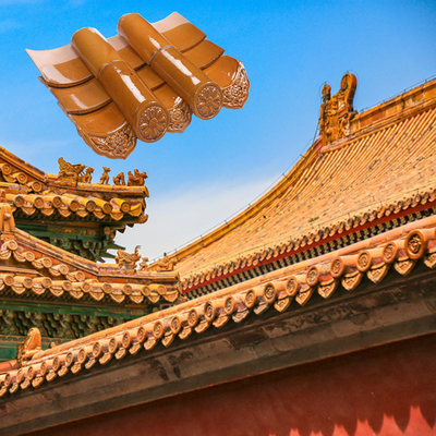 Παλαιά κεραμίδια στεγών ναών κινεζικά βερνικωμένα