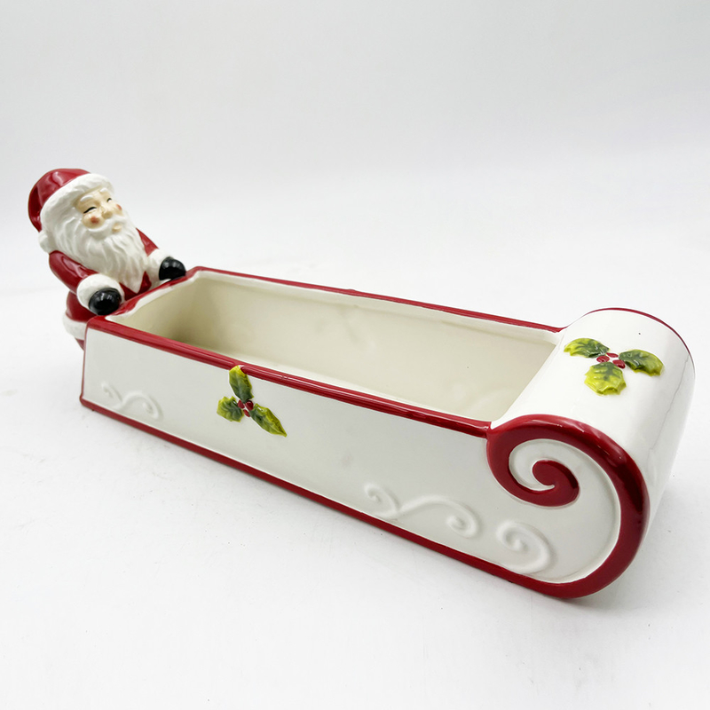 Χειροποίητο Κερματικό Κρατήρα Κουκί Santa Snowman Candy Bowl Εορταστική διακόσμηση σπιτιού