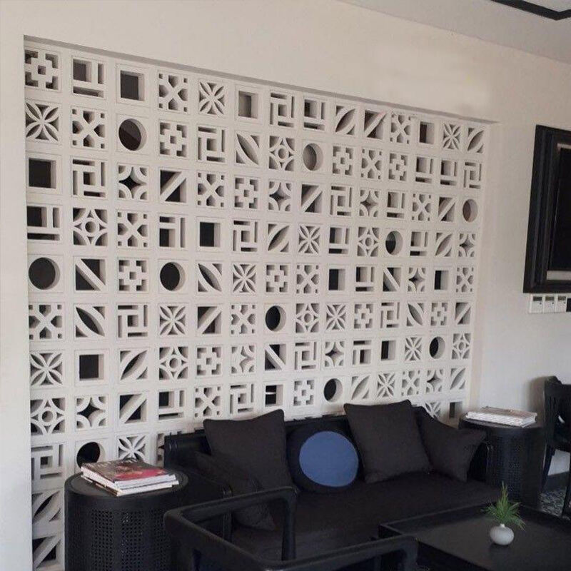 Μινιμαλιστική γραμμική σειρά Λευκή σκυροδέμα σκυροδέματος Μπλοκ άνεσης Τσιμέντο συστατικό τούβλο για σύγχρονες πρόσοψη