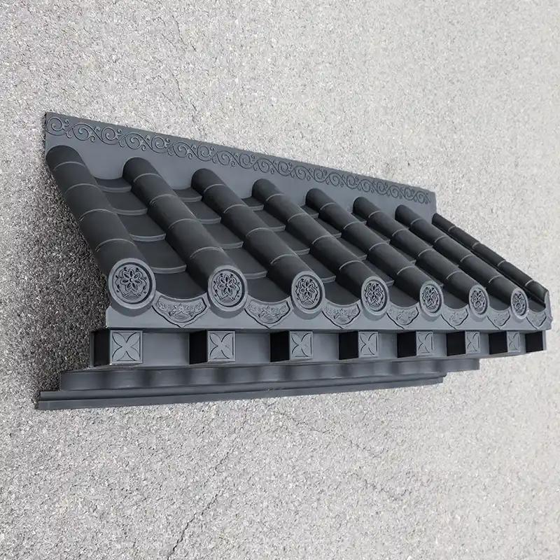 3D Antique Eaves Roof With Shelf Asian Chinese Style Plastic Roof Tiles Easy Installation