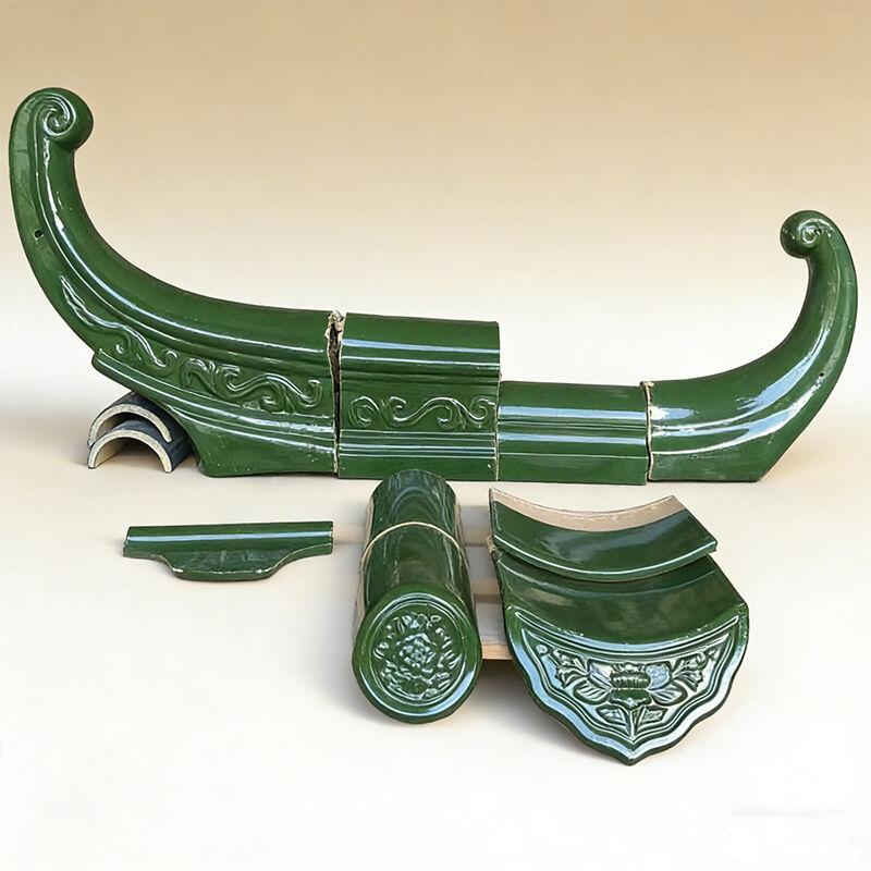 Κινέζικα παραδοσιακά πράσινα γυαλισμένα κεραμίδια οροφής νεφρίτης πράσινο χειροποίητο πηλό γυαλισμένα κεραμίδια πυρόσβεση αδιάβροχο για ασιατικό ναό βίλα