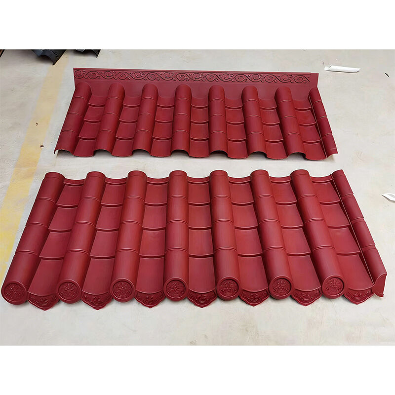Polypropylene Chinese Temple Roof Asian Antique Style Decorative Roof Tile Red