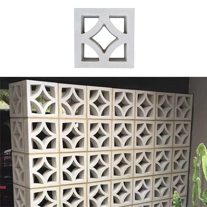 Λευκά Τσιμεντένια Τούβλα Αερισμού με Διακοσμητικό Μοτίβο Διαμαντιού από Τσιμέντο για Εξωτερική Αυλή, Τοίχο Προστασίας Ιδιωτικότητας