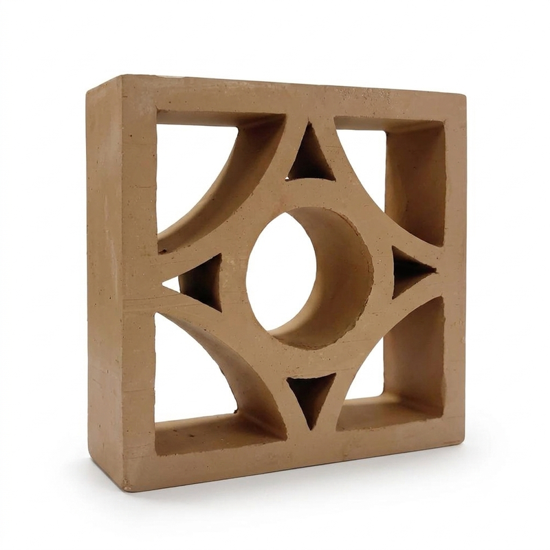 Natural Terracotta Breeze Blocks Earthy Yellow Clay Decorative Ventilation Blocks Indoor & Outdoor Decorative Space Dividers